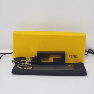 NEW Fendi Yellow and Black Key & Card Holder
